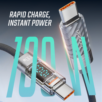 Gambar produk Toocki Kabel Data Type C to Type C Fast Charging LED Display 100W 1M - TXCTT1-ZX0G