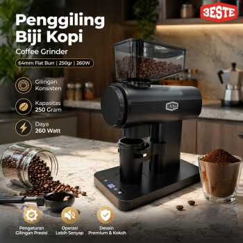 Trieste Penggiling Biji Kopi Coffee Grinder 64mm Flat Burr 250gr 260W - G010