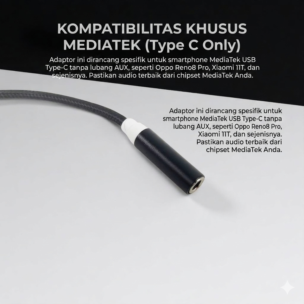 Gambar produk Kabel Adaptor USB Type C ke 3.5mm AUX Audio Port Braided - PJ1645-01
