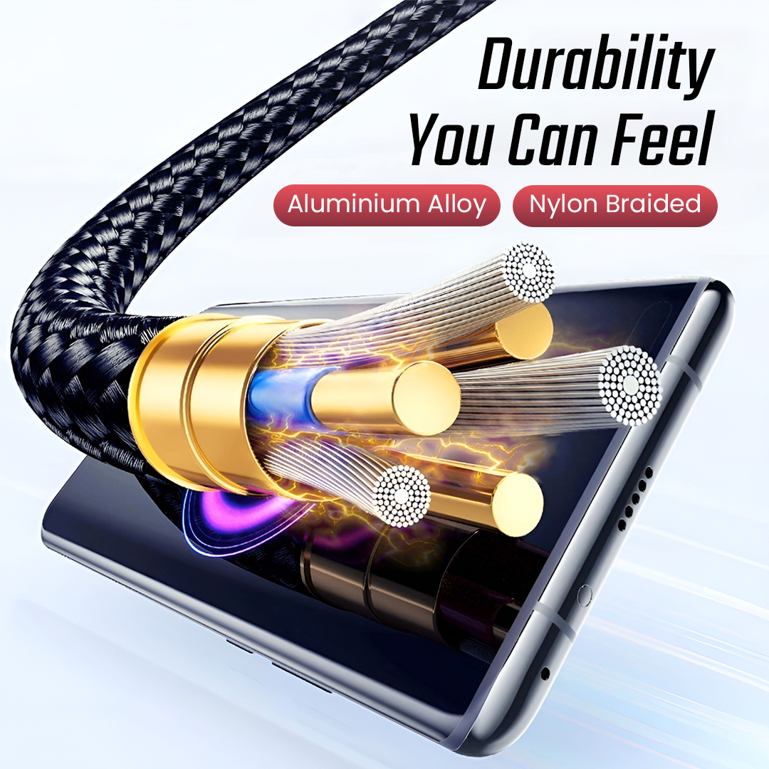 ESSAGER Kabel Data USB A to USB Type C Fast Charging Braided LED 3A 1M - ES-X17 Gambar produk ESSAGER Kabel Data USB A to USB Type C Fast Charging Braided LED 3A 1M - ES-X17