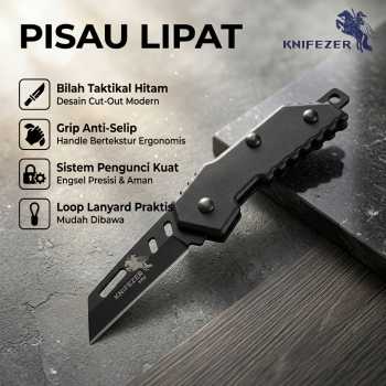 KNIFEZER Pisau Saku Lipat Mini Portable Keychain Survival Knife - Y238