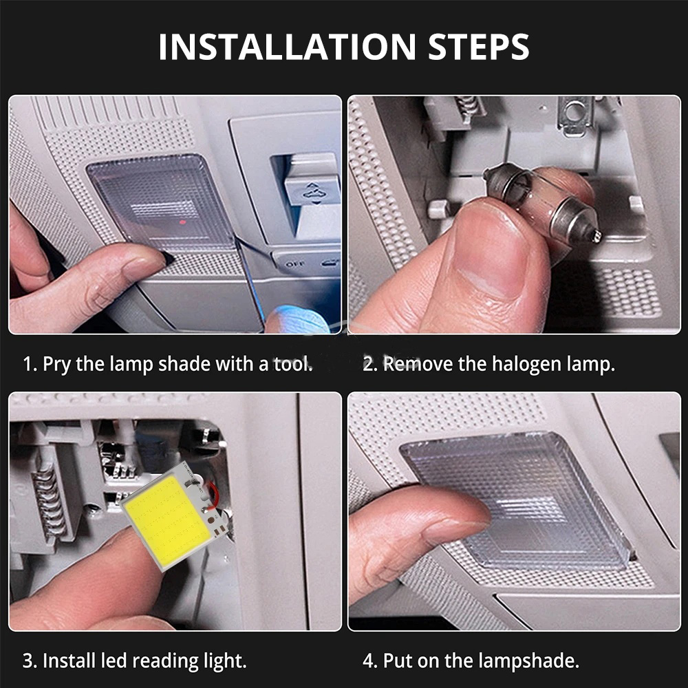 HVIERO Chip Lampu LED COB SMD Interior Mobil 6500K 5W 12V 4 PCS 16x26mm - MO10 Gambar produk HVIERO Chip Lampu LED COB SMD Interior Mobil 6500K 5W 12V 4 PCS 16x26mm - MO10