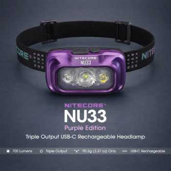 NITECORE Headlamp LED Senter Kepala Triple Output IP66 2000mAh 700lm - NU33