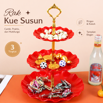 TaffHOME Rak Kue Susun 3 Tingkat Detachable Plate Cake Stand Display - MB-3