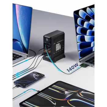 Gambar produk Taffware Charger Station Fast Charge Touch USB Type C GaN 10Port 660W - HW18