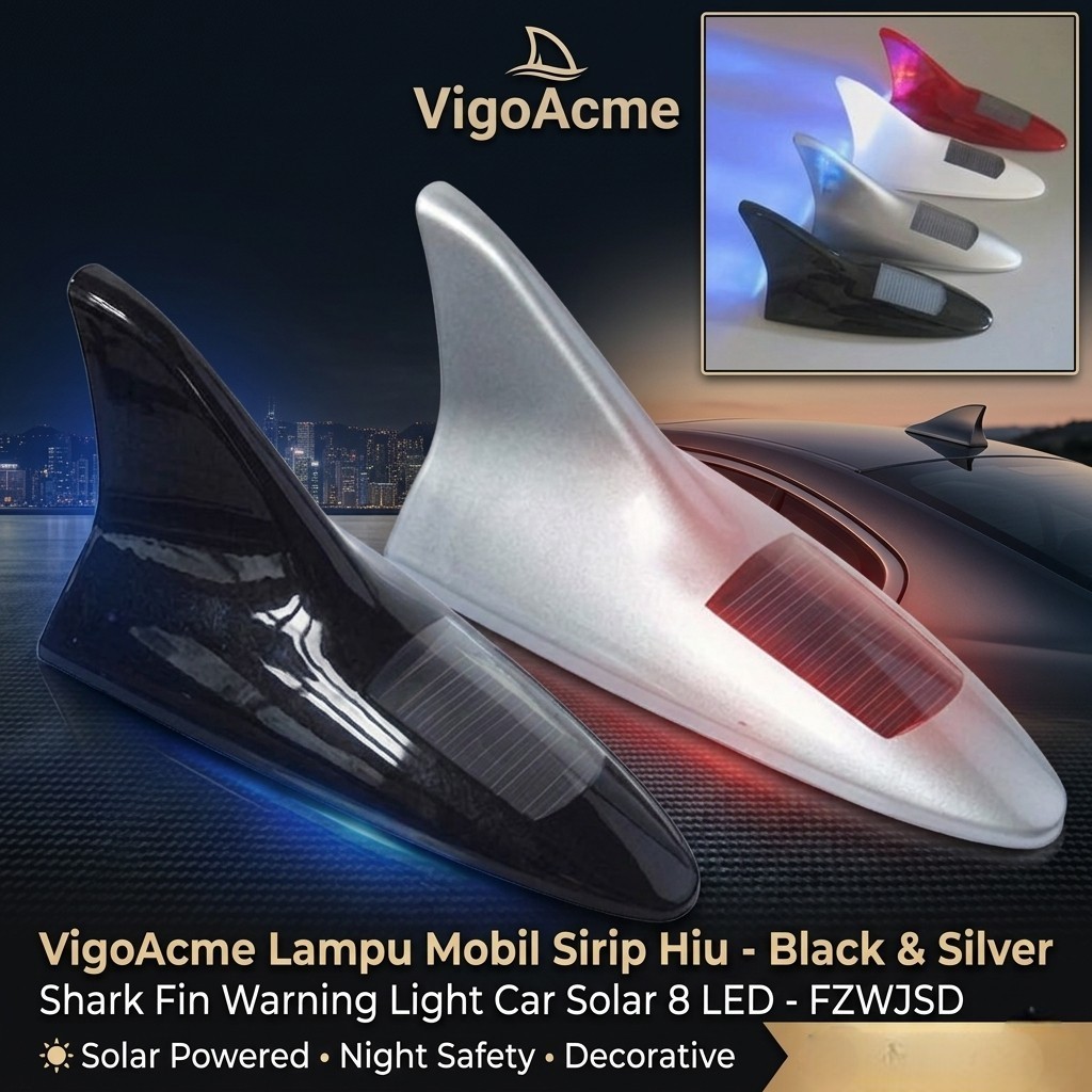 VigoAcme Lampu Mobil Sirip Hiu Shark Fin Warning Light Car Solar 8 LED - FZWJSD Gambar produk VigoAcme Lampu Mobil Sirip Hiu Shark Fin Warning Light Car Solar 8 LED - FZWJSD - Utama