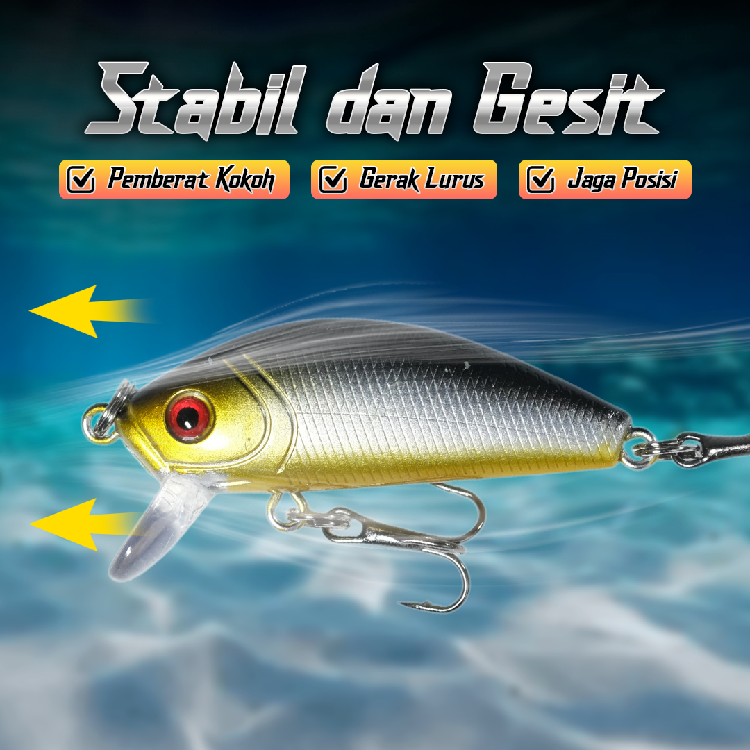 Weihe Umpan Pancing Ikan Mas Carp Crankbait Minnow Lure 50mm - LD07 Gambar produk Weihe Umpan Pancing Ikan Mas Carp Crankbait Minnow Lure 50mm - LD07