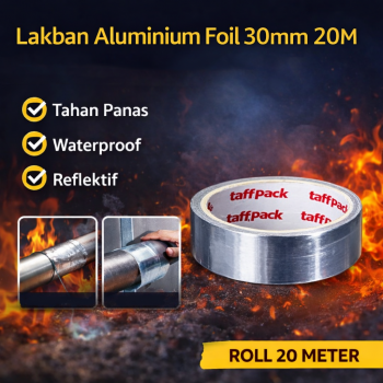 TaffPACK Lakban Aluminium Foil Tape Tahan Panas Anti Bocor - YX10