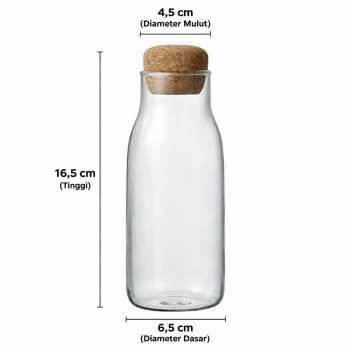 Gambar produk HUFFA Bottle Glass Cork Sealed Jar Storage Teh Kopi Jus Multifungsi 300ml - YS-8080