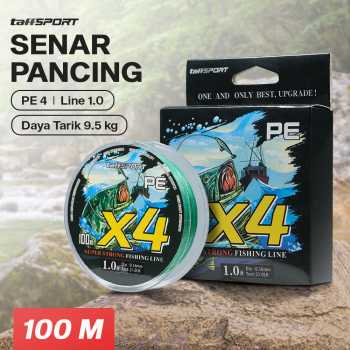 TaffSPORT Senar Pancing PE 4 Braided Strand Fishing Line 100M - X4