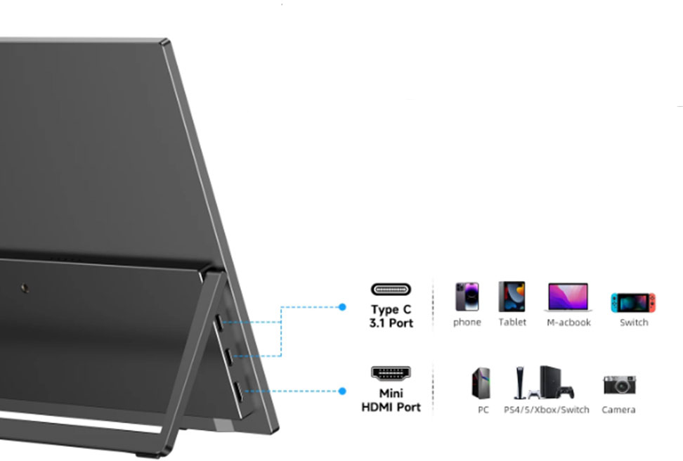 Taffware Portable Monitor Touchscreen 15.6 Inch IPS HD 1080P 60Hz - SJD1680 Gambar produk Taffware Portable Monitor Touchscreen 15.6 Inch IPS HD 1080P 60Hz - SJD1680 - 4