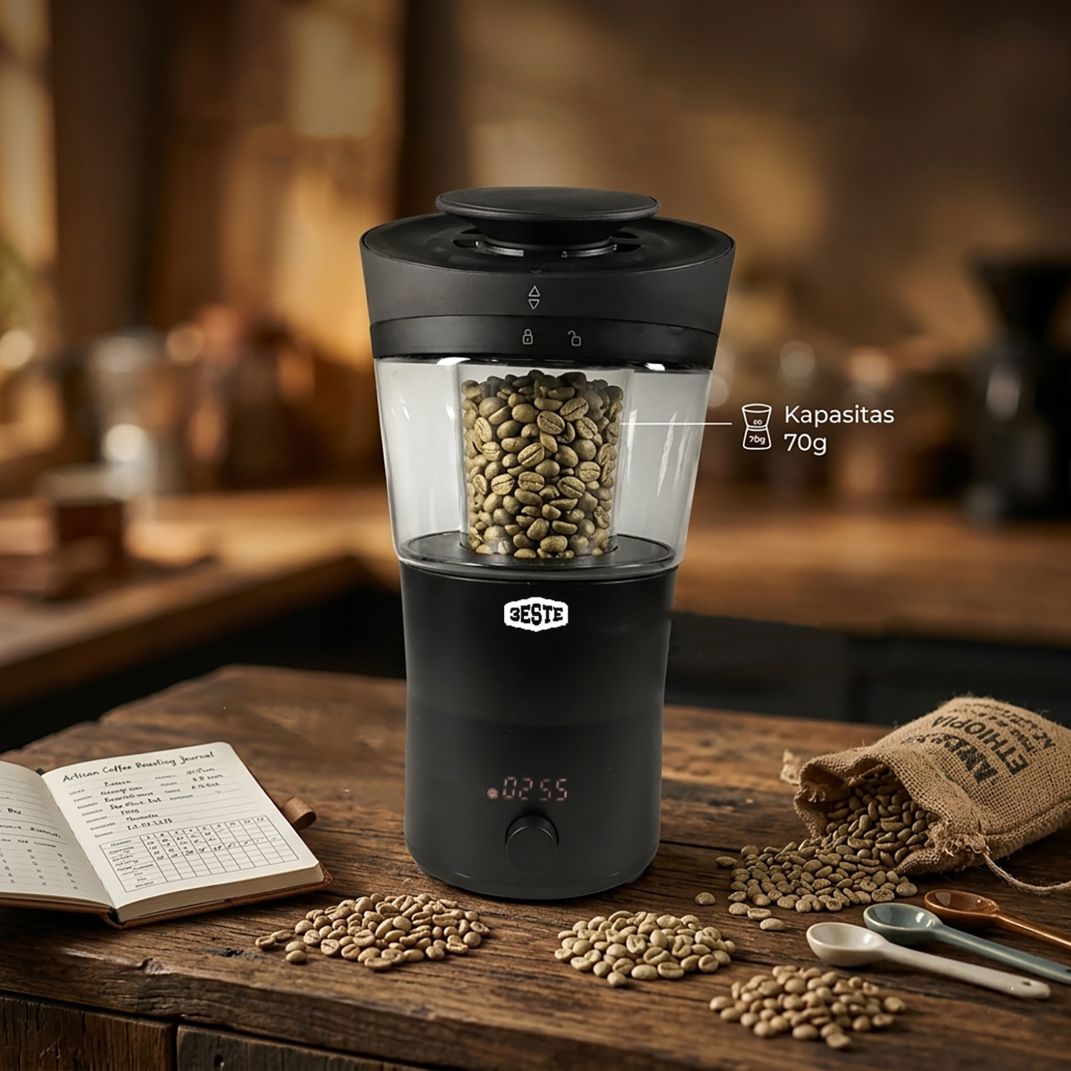 Trieste Mesin Roasting Biji Kopi Sangrai Coffee Bean Roaster 70g - SJ-CR01 Gambar produk Trieste Mesin Roasting Biji Kopi Sangrai Coffee Bean Roaster 70g - SJ-CR01