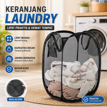 Januel Keranjang Laundry Lipat Storage Bag Dirty Clothes - Jn24
