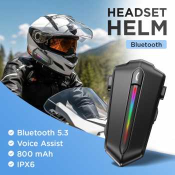 Kebidumei Headset Helm Bluetooth Call Music Voice Assist IPX6 800mAh - C5S