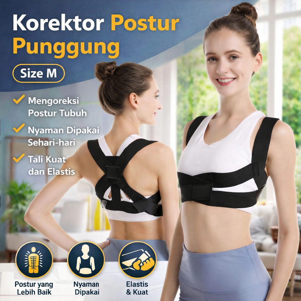 Gambar produk XHF Alat Terapi Punggung Korektor Postur Body Harness Chest Support M 81-91cm - XHF-210004