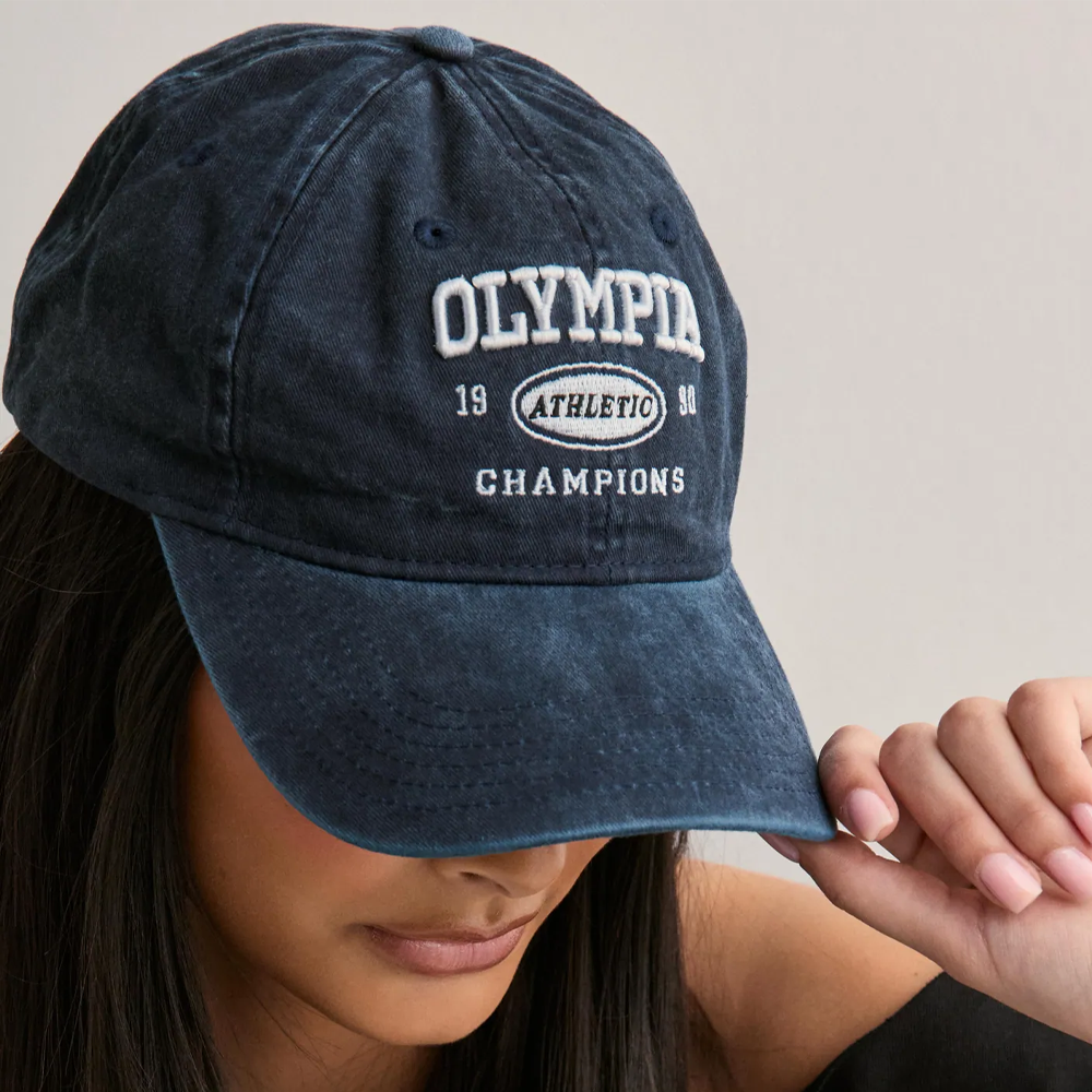 MUJE Topi Baseball Cap Bordir Olympia Athletic Champion Washed Style - F210 Gambar produk MUJE Topi Baseball Cap Bordir Olympia Athletic Champion Washed Style - F210