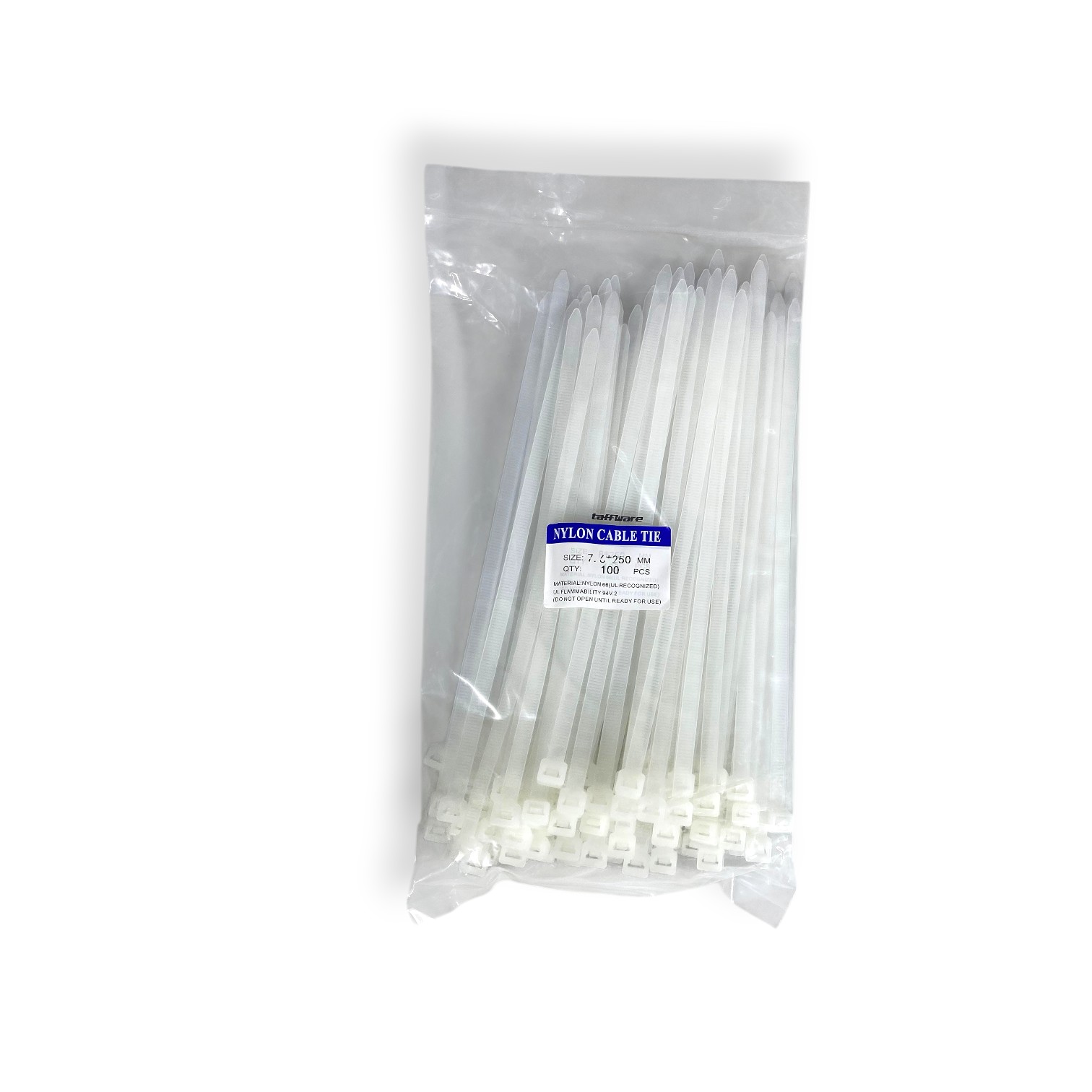Taffware Kabel Ties Cable Nylon Multifunction 100 PCS 7.6x250mm - YQ835 Gambar produk Taffware Kabel Ties Cable Nylon Multifunction 100 PCS 7.6x250mm - YQ835 - Kemasan