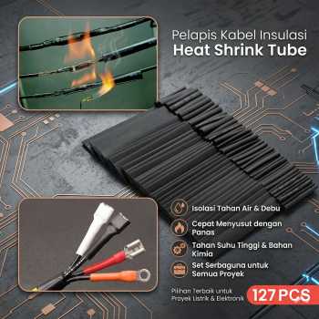 Gambar produk Taffware Selongsong Pelapis Kabel Insulasi Heat Shrink Tube 127 PCS - RSG-AHZ