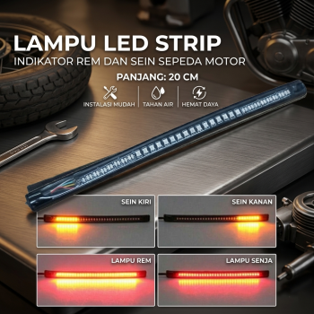 TaffLED Lampu Rem Sein Motor LED Strip Flexible 2in1 Color 12V 20cm
