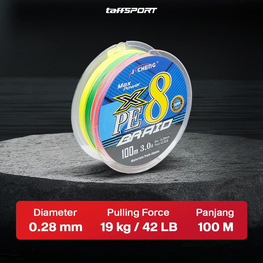 TaffSPORT Senar Pancing PE 8 Braided Strand Fishing Line 100M 3.0 - X8 Gambar produk TaffSPORT Senar Pancing PE 8 Braided Strand Fishing Line 100M 3.0 - X8 - 5