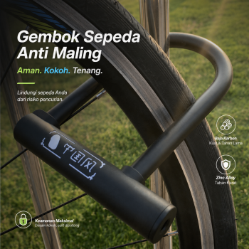 Gambar produk JINJIAN U Lock Gembok Sepeda Anti Maling Bicycle Key Lock - GU60