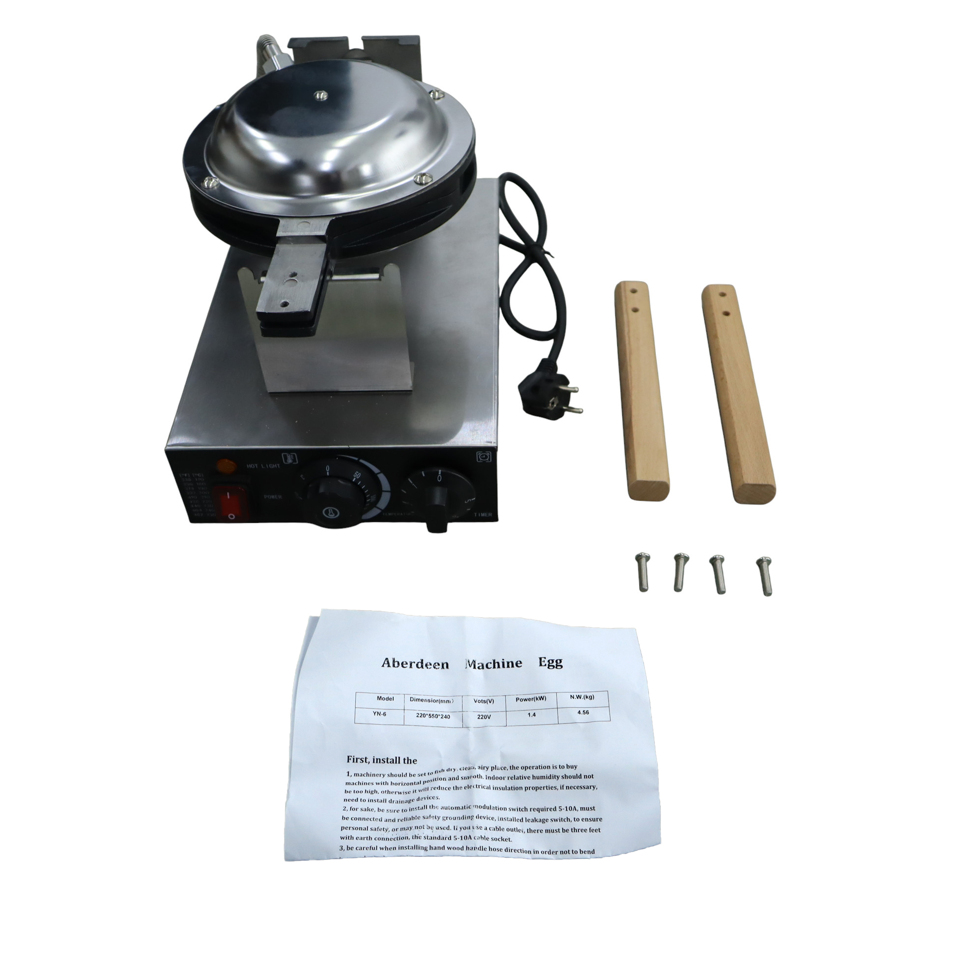 Aberdeen Mesin Cetakan Kue Egg Waffle Hong Kong Style 220V 1400W - YN-6 Gambar produk Aberdeen Mesin Cetakan Kue Egg Waffle Hong Kong Style 220V 1400W - YN-6