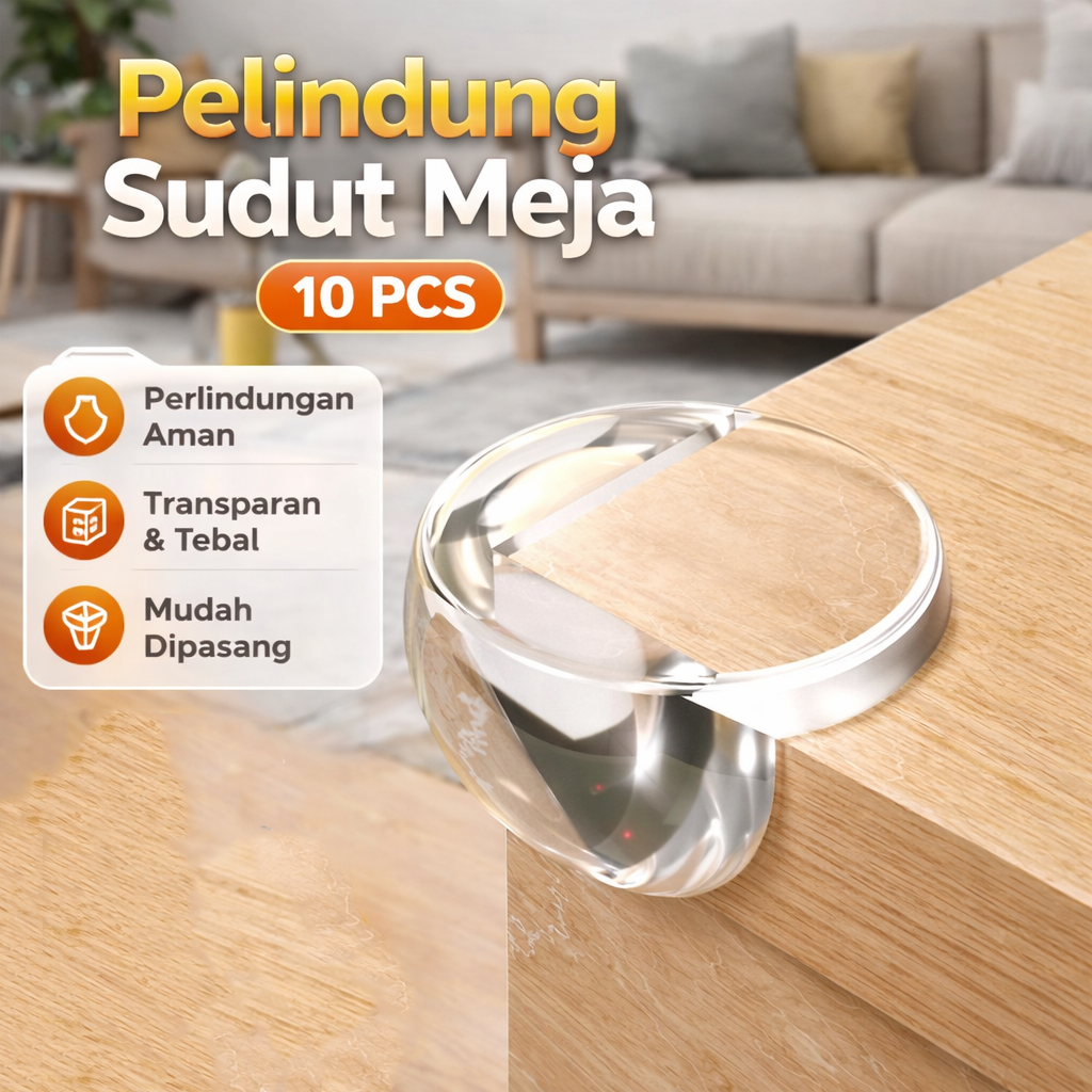 Gambar produk FUSHAN Pelindung Sudut Meja Corner Protector 10 PCS Big Circle - FS4 - Utama