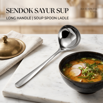 TIAN Sendok Sayur Sup Long Handle Soup Spoon Ladle Stainless Steel - TA2