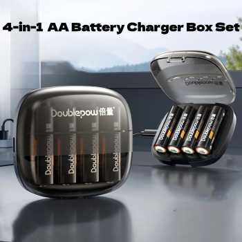 Gambar produk Doublepow Charger Baterai Box 4 Slot AA Li-Ion 1.5V Type C 10W - TC-04