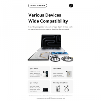 Gambar produk ESSAGER Adaptor Converter Audio OTG Type C to Type C 3.5 mm 2in1 60W - ES-OTG38