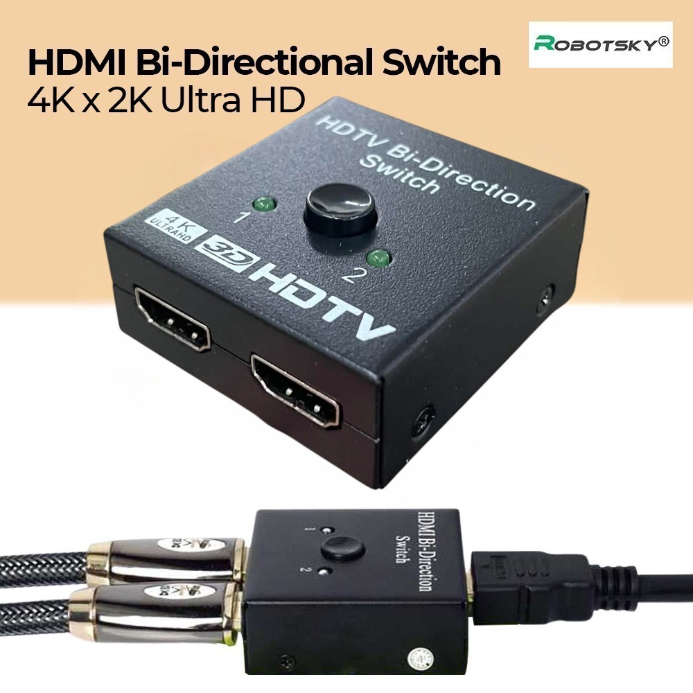 ROBOTSKY HDMI Bi-Directional Switch 2x1/1x2 3D V1.4 4K - ACDG0 Gambar produk ROBOTSKY HDMI Bi-Directional Switch 2x1/1x2 3D V1.4 4K - ACDG0 - 3