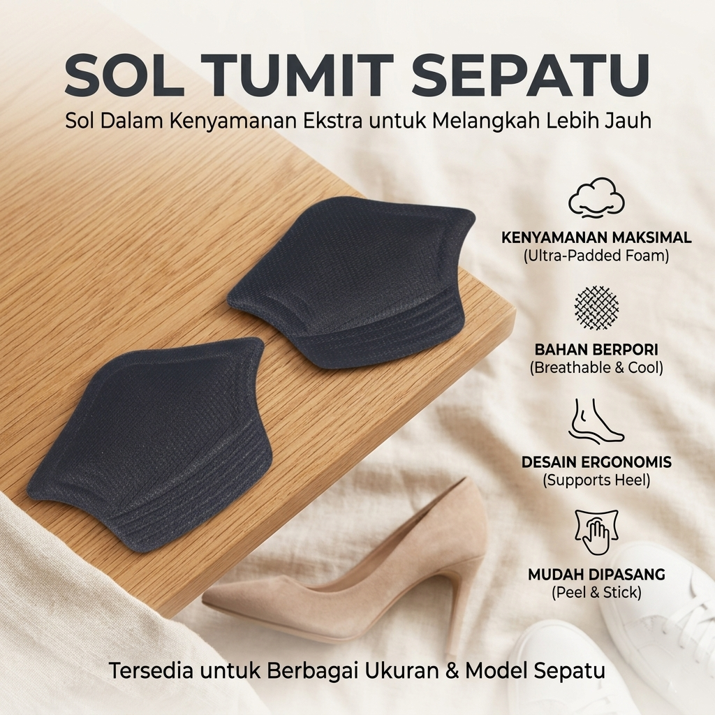 Heva Sol Tumit Empuk Anti Lecet Sepatu Olahraga Pria Wanita - H118 Gambar produk Heva Sol Tumit Empuk Anti Lecet Sepatu Olahraga Pria Wanita - H118 - Utama
