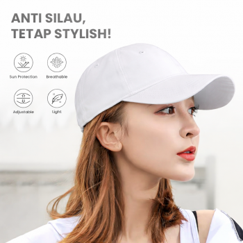 MUJE Topi Baseball Cap Polos Adjustable Breathable Casual Style - F200