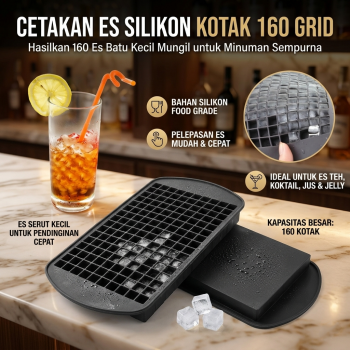 Gambar produk SSGP Cetakan Es Batu Silikon Kotak 160 Grid Ice Cube Tray - DY0973