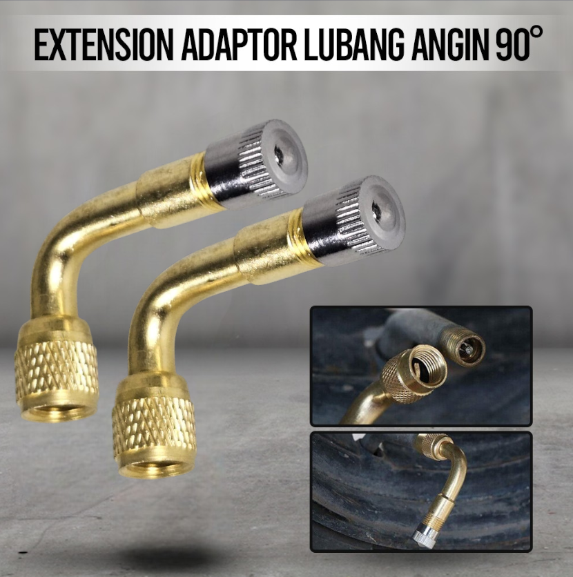 Auly Extension Adaptor Lubang Angin Ban Mobil Tire Stem 90 Degree 2PCS - MX63435 Gambar produk Auly Extension Adaptor Lubang Angin Ban Mobil Tire Stem 90 Degree 2PCS - MX63435 - Utama