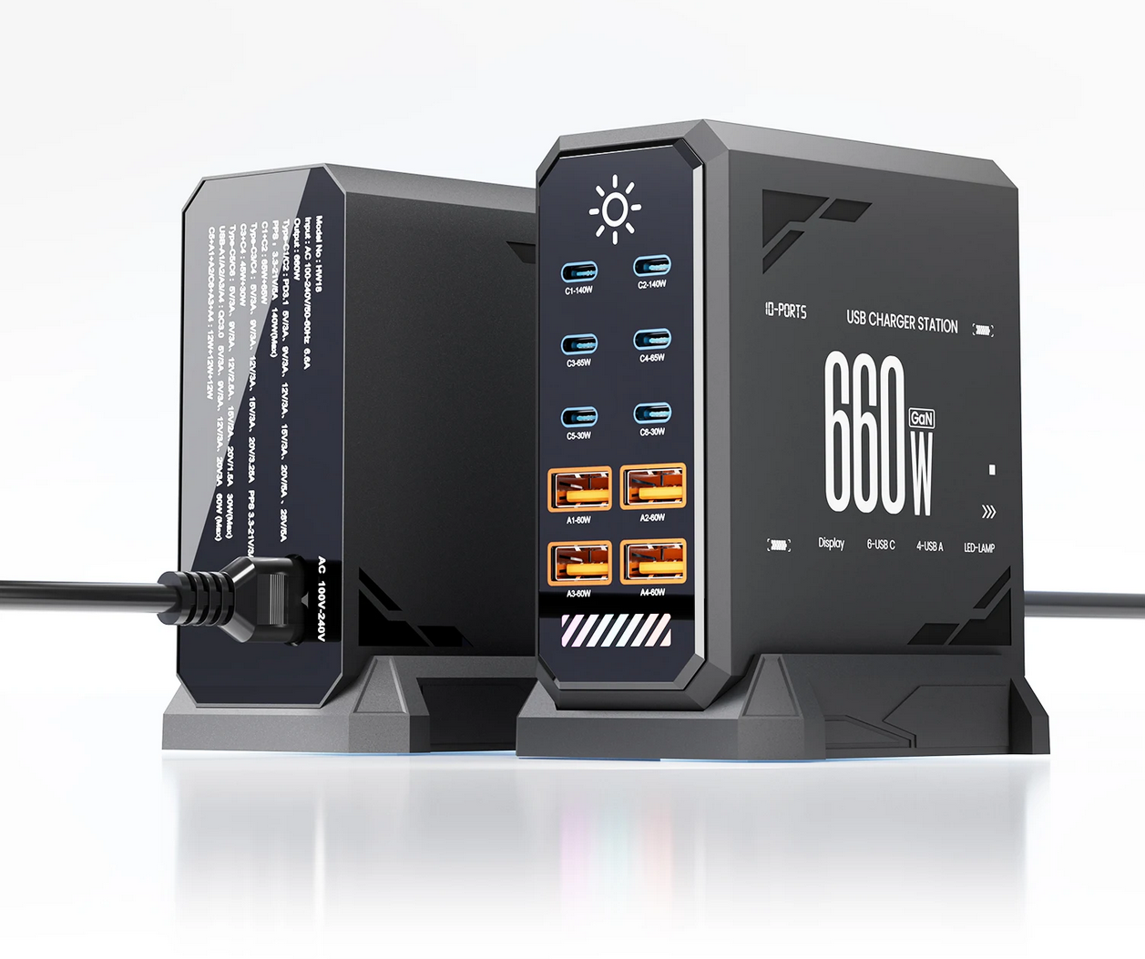 Gambar produk Taffware Charger Station Fast Charge Touch USB Type C GaN 10Port 660W - HW18