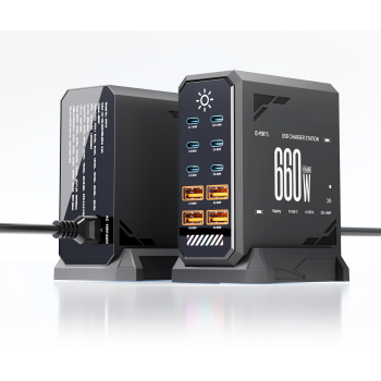 Gambar produk Taffware Charger Station Fast Charge Touch USB Type C GaN 10Port 660W - HW18