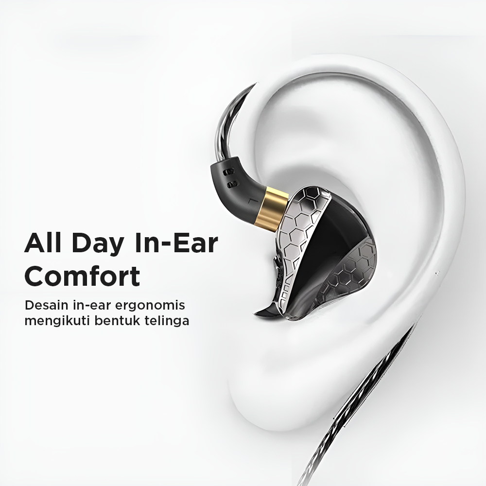 WKZ Earphone In-Ear Subwoofer Gaming Computer Sports with Microphone - S18 Gambar produk WKZ Earphone In-Ear Subwoofer Gaming Computer Sports with Microphone - S18 - 4