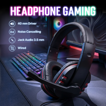 Gambar produk SOYTO Headphone Kabel Gaming Headset Mic Driver 40mm Jack 3.5mm - GM003