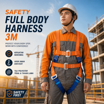 Gambar produk DAQUAN Safety Full Body Harness Five Point Construction Double Hook Tali 3M - S-3M