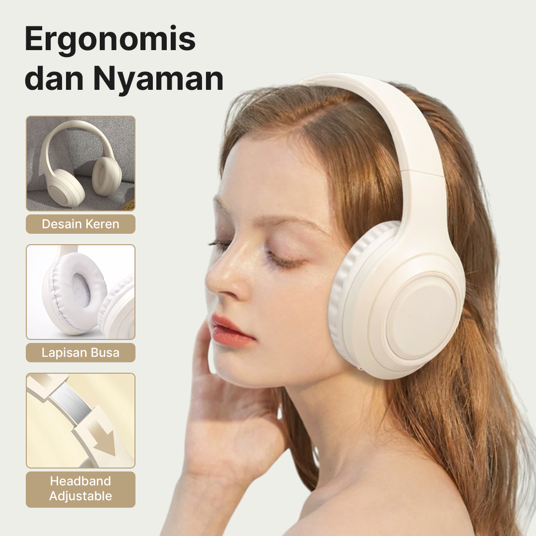 NEWSNR Headphone Bluetooth 5.1 Noise Reduction TF AUX Foldable 150mAh - DR-58 Gambar produk NEWSNR Headphone Bluetooth 5.1 Noise Reduction TF AUX Foldable 150mAh - DR-58