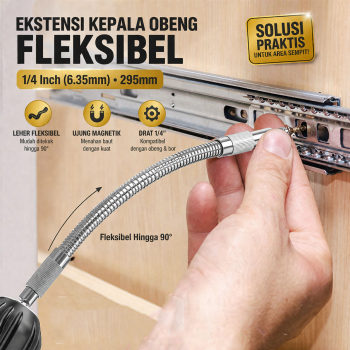 OLOEY Ekstensi Kepala Obeng Bor Fleksibel 1/4 Inch 6.35mm 295mm - HT570