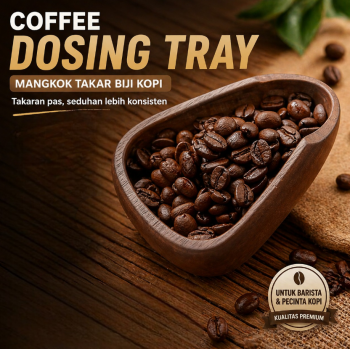 One Two Cups Coffee Dosing Tray Mangkok Takar Biji Kopi Walnut Wood - OX10
