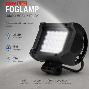 TaffLED Foglamp Lampu Mobil Truck IP65 24 LED Cool White 72W - JT072