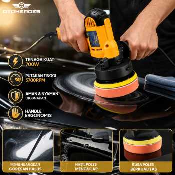 OTOHEROES Car Polisher Waxing Mesin Poles Mobil 220V 700W 3700RPM - DWE6401