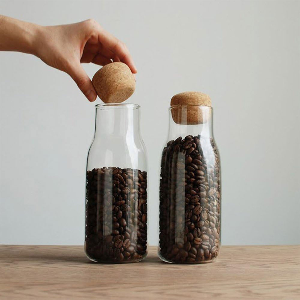 Gambar produk HUFFA Bottle Glass Cork Sealed Jar Storage Teh Kopi Jus Multifungsi 600ml - YS-8080