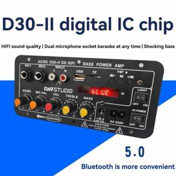 TaffSTUDIO Amplifier Board Audio Bluetooth USB 2.1 Channel 12V - D30-II