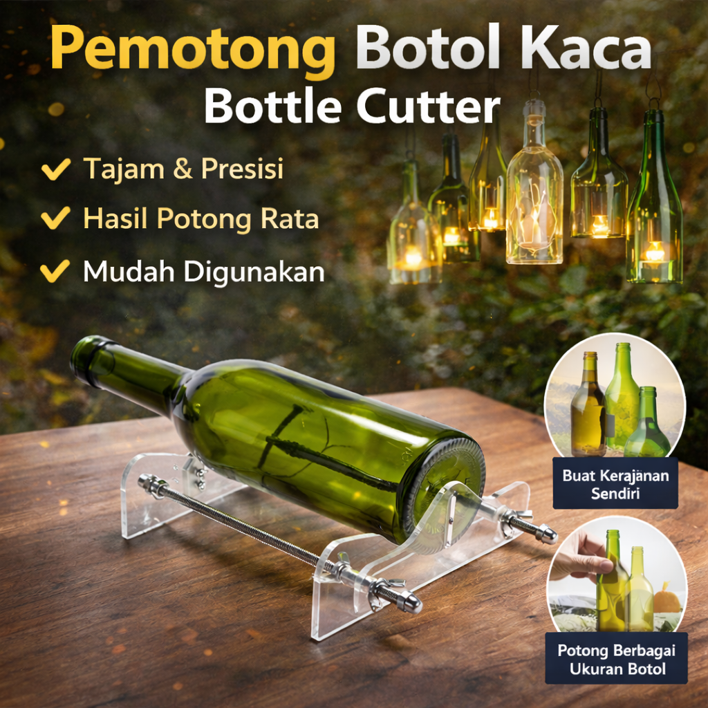 Lastools Pemotong Botol Kaca Glass Bottle Cutter DIY Tool - WD19 Gambar produk Lastools Pemotong Botol Kaca Glass Bottle Cutter DIY Tool - WD19