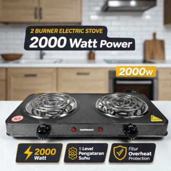 Gambar produk Taffware Kompor Listrik 2 Tungku Portable Coil Hot Plate 2000W - SHP-5813