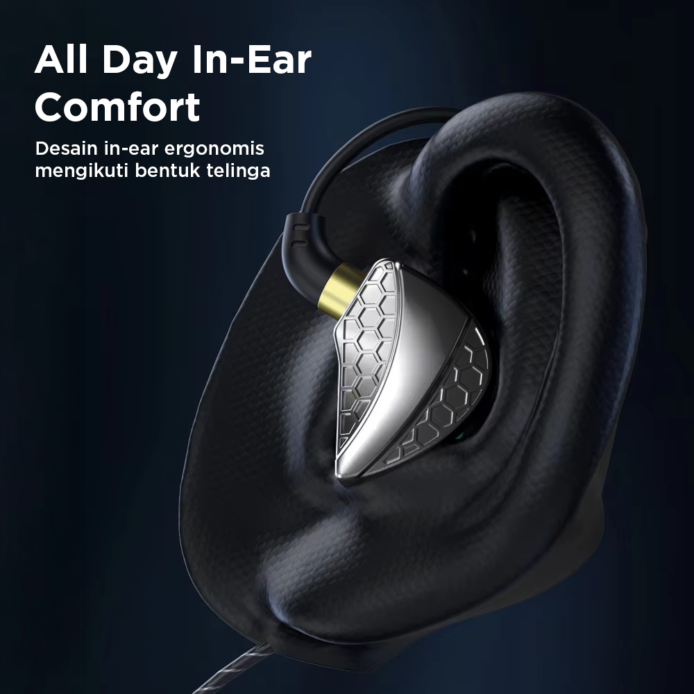 QKZ Earphone In-Ear Wired Detachable HiFi Surround Sound with Mic - Hi6T Gambar produk QKZ Earphone In-Ear Wired Detachable HiFi Surround Sound with Mic - Hi6T - 5